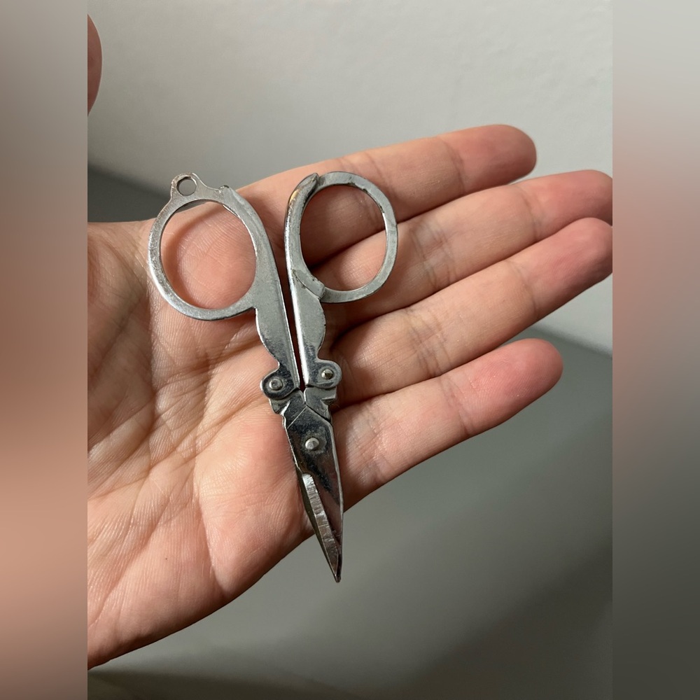 3.5" Folding Pocket Scissors Metal Sharp Durable Portable Travel Emergency VTG